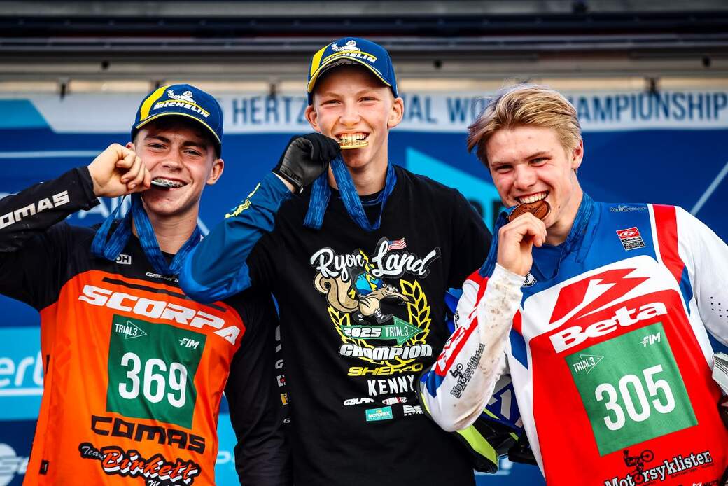 Trial3 Championship Podium at 2025 TrialGP of Great Britain, Geddington © Future7Media